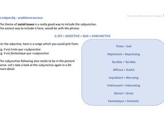 French Grammar - Subjunctive (Social Issues)
