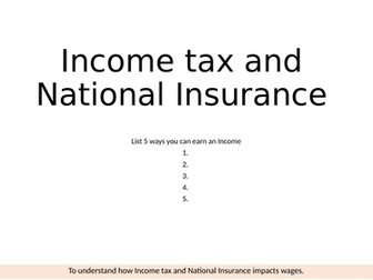 Tax, NI and Pension