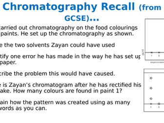 Aim C L1 Paper Chromatography Recap