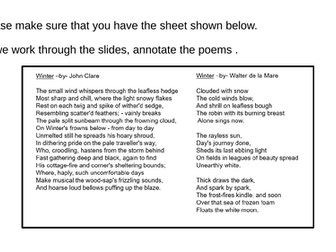 AQA GCSE English Literature Paper 2 Unseen Poetry Winter