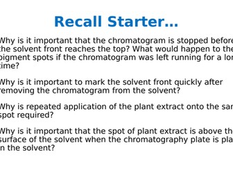 Aim C L6 Paper Chromatography of Plant Pigments