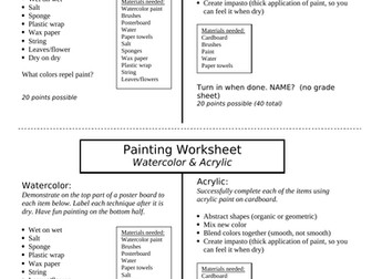 Painting worksheet (experiments)