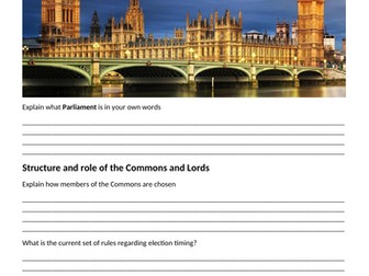 Edexcel A Level Politics Parliament Workbook