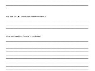 Edexcel A Level Politics The Constitution Workbook