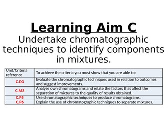 BTEC L3 Applied Science Unit 2 Learning Aim C
