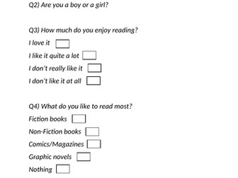 Reading for Enjoyment Survey