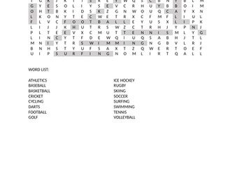 Sports Wordsearch
