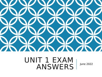 Unit 1 Travel and Tourism Exam June 2022 Mark Scheme