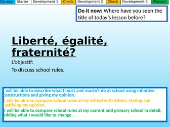 Liberté, égalité, fraternité?/En pleine forme Studio French GCSE Mod 6.3/4