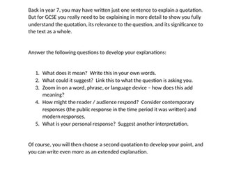 Developing your explanation