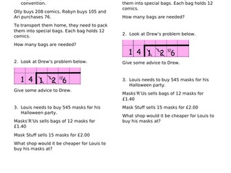 Long Division Worksheets for Year 6