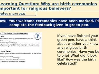 The Island Lesson 4- Birth Ceremonies