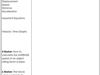 Motion Revision Workbook - Independent Revision