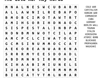 Word search: Cold War Key Words