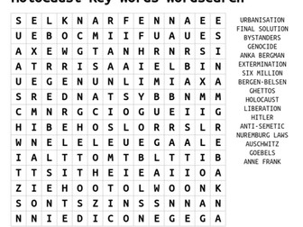 Wordsearch: Holocaust Key Words