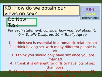 Views of Sex PSHE lesson