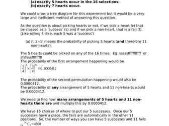 The Binomial Distribution Notes and Examples