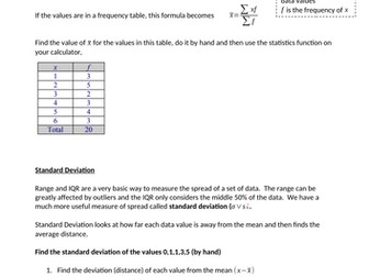 Mean and Standard Deviation