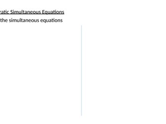 Quadratic Simultaneous Equations PP