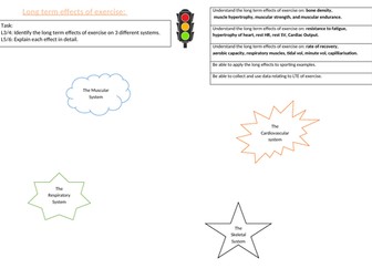 GCSE PE Long term effects of exercise Worksheet Paper 1 OCR