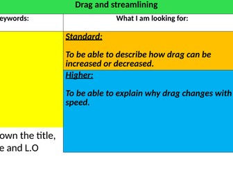 Drag and streamlining