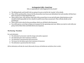 An Inspector Calls - Court Case