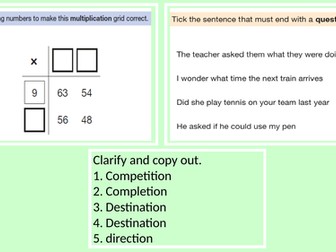 Year 6 SATS morning work