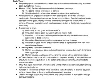 AQA A-level crime and Deviance notes