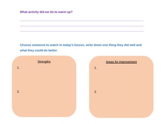 non-participant worksheet