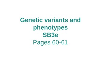 Genetic variants and phenotypes