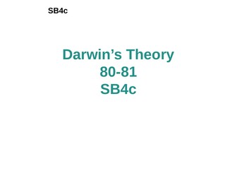 Darwin and evolution SB4c Edexcel GCSE