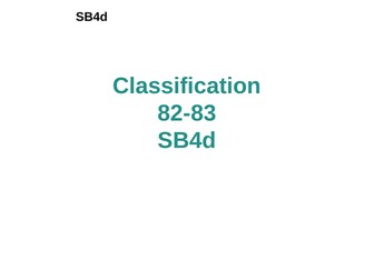 Classification SB4d Edexcel GCSE