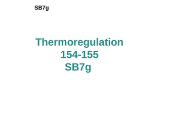 Thermoregulation GCSE Edexcel SB7g