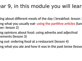 PowerPoint unit food & meals in Italian