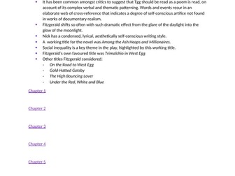 A* Gatsby notes English Literature A level AQA
