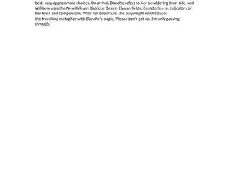 A* notes and essays for A Streetcar Named Desire (AQA, English Lit)