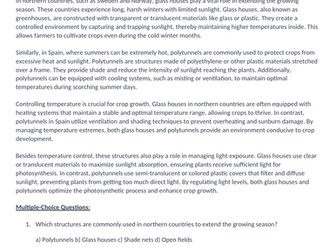 Glasshouses and polytunnels for food production