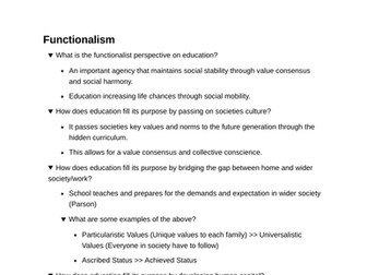 Education Sociology Active Recall Notes (AQA)