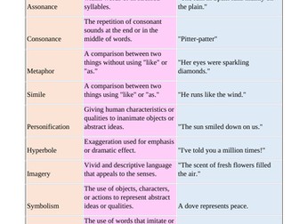 Poetic Techniques definitions