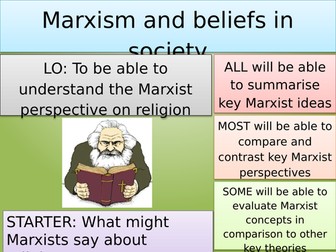 Marxism - Beliefs in society lesson and worksheet