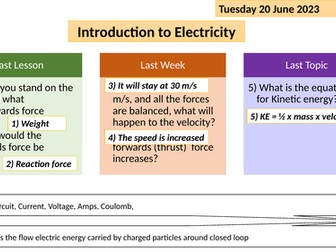 9-1 Electricity topic EdExcel Combined Science