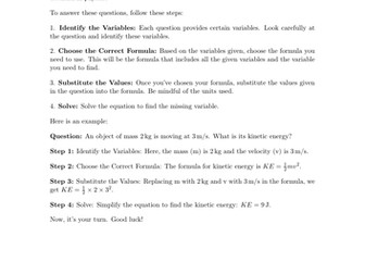 Ideal GCSE Physics Cover Work