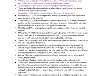 Language and Gender A* notes (AQA, ALEVEL ENGLISH LANG)