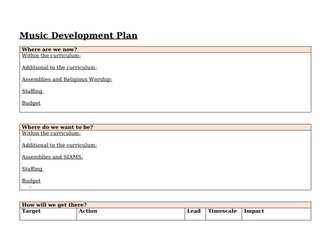 Music Development Plan Template