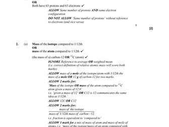 OCR A level Chemistry 2.1.1 RAM & Mass Spec Lesson