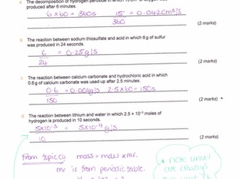 OCR A level Chemistry 3.2.2. Reaction Rates