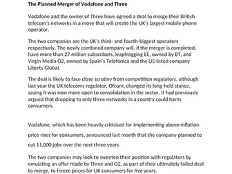 Vodafone and three merger Objectives of firms and market structures Case study