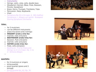 Music theory/GCSE - ensembles of the classical period
