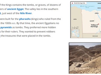 Ancient Egypt reading comprehension