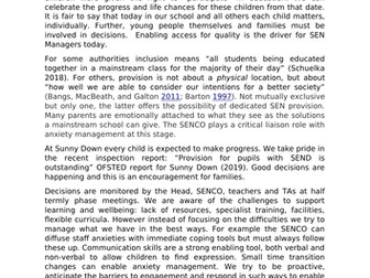 Enabling Inclusion SENCO  Essay NASENCO award